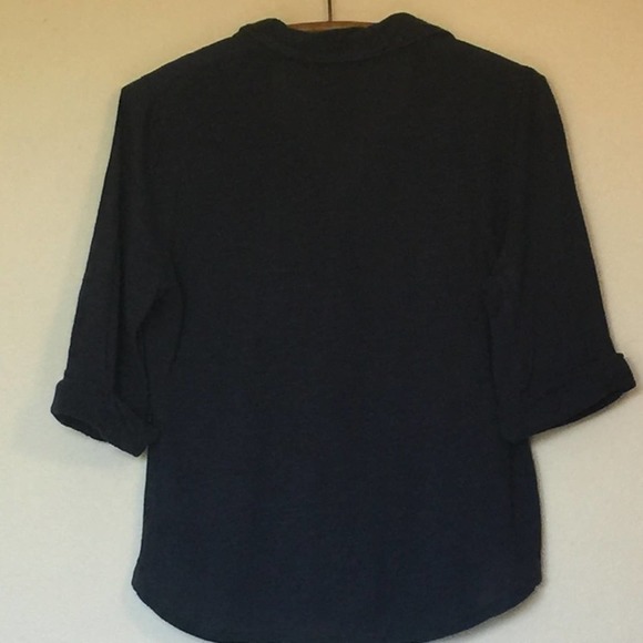 CALVIN KLEIN JEANS Navy Button Down Knit Blouse PM - Picture 2 of 9